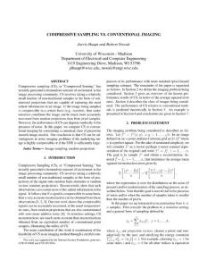 Compressive sampling vs conventional imaging