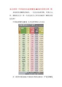 标点财经 中国最容易最难赚钱40城市投资分析 图