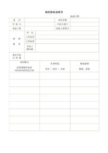 办公室专用表格——岗位职务说明书