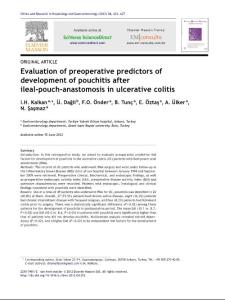 Evaluation of preoperative predictors of development of pouchitis after ileal-pouch-anastomosis in ulcerative colitis
