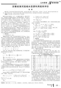 安徽省淮河流域水資源利用效率評價