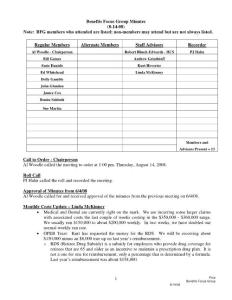 Benefits Focus Group Members - Sarasota