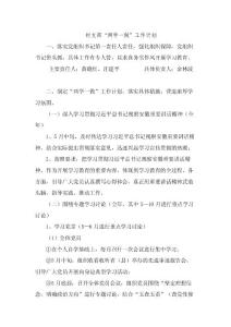 村支部“两学一做”工作计划