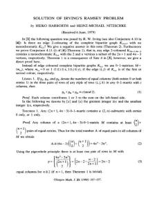 Solution of Irving&acute;s Ramsey problem - Cambridge Journals