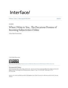 When I Write to You The Precarious Promise of Inventing…