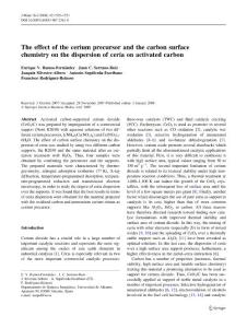 The effect of the cerium precursor and the carbon surface chemistry on the dispersion of ceria on activated carbon
