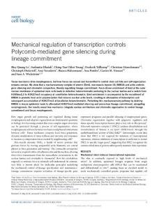ncb3387-Mechanical regulation of transcription controls Polycomb-mediated gene silencing during lineage commitment
