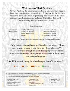 Welcome to Thai Pavilion