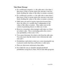 Take Home Message - University of Washington