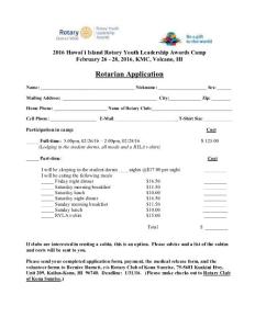 ROTARY DISTRICT 5000 – 2005 RYLA PROGRAM