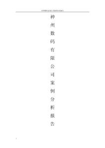 神州数码有限公司案例分析报告