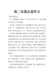 高二自我反思作文