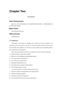 Chapter Two  Procurement