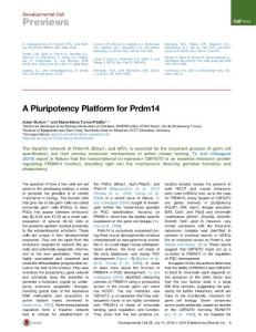 Developmental Cell-2016-A Pluripotency Platform for Prdm14