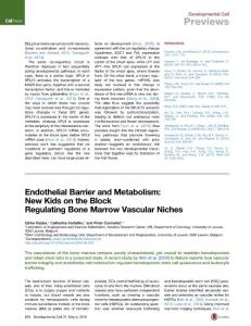 Developmental Cell-2016-Endothelial Barrier and Metabolism- New Kids on the Block Regulating Bone Marrow Vascular Niches