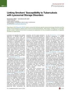Developmental Cell-2016-Linking Smokers’ Susceptibility to Tuberculosis with Lysosomal Storage Disorders