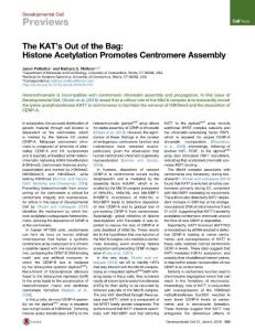 Developmental Cell-2016-The KAT’s Out of the Bag- Histone Acetylation Promotes Centromere Assembly