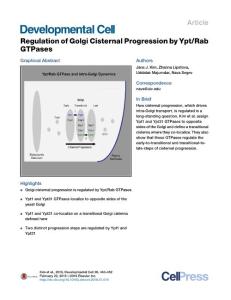 Developmental Cell-2016-Regulation of Golgi Cisternal Progression by Ypt-Rab GTPases