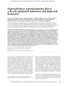 Genes Dev.-2016-Hu-1971-90-Superenhancer reprogramming drives a B-cell–epithelial transition and high-risk leukemia
