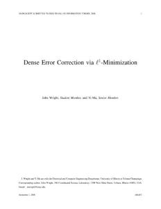 Dense error correction via ell-1 minimization