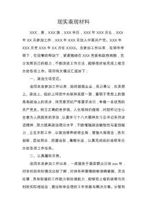 個人現實表現材料