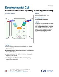 Developmental Cell-2016-Vamana Couples Fat Signaling to the Hippo Pathway