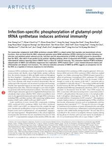 ni.3542-Infection-specific phosphorylation of glutamyl-prolyl tRNA synthetase induces antiviral immunity