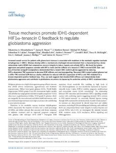 ncb3429-Tissue mechanics promote IDH1-dependent HIF1α–tenascin C feedback to regulate glioblastoma aggression