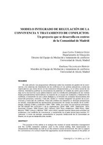 Modelo integrado de regulaci  243;n de la convivencia y tratamiento…