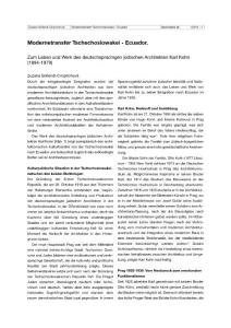 Modernetransfer Tschechoslowakei - EcuadorZum Leben und Werk…