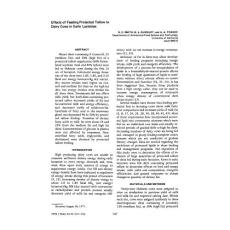Effects of Feeding Protected Tallow to Dairy Cows in Early…