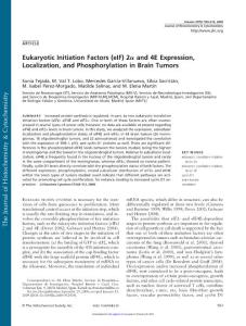 Eukaryotic Initiation Factors (eIF) 2a and 4E Expression,…