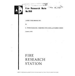 FIRE RES´EARCH STATION - IAFSS