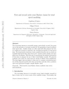 First and second order semi-Markov chains for wind speed…