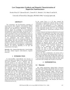 Low-Temperature Synthesis and Magnetic Characterization of…