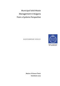 Municipal Solid Waste Management in Bulgaria from a Systems…