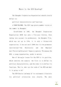 Where Is the SCO Heading-