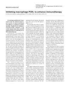 cr2016132a-Inhibiting macrophage PI3Kγ to enhance immunotherapy