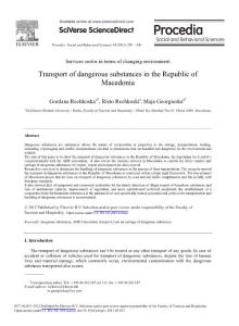 transport of dangerous substances in the republic of macedonia