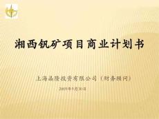 湘西钒矿项目商业计划书