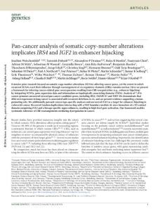 ng.3722-Pan-cancer analysis of somatic copy-number alterations implicates IRS4 and IGF2 in enhancer hijacking