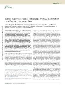 ng.3726-Tumor-suppressor genes that escape from X-inactivation contribute to cancer sex bias
