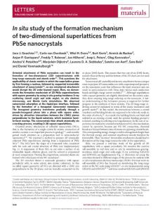 nmat4746-In situ study of the formation mechanism of two-dimensional superlattices from PbSe nanocrystals