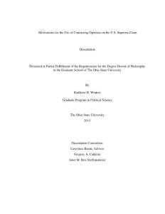 motivations for the use of concurring opinions on the u.s. supreme court