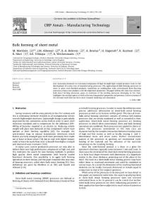 Bulk forming of sheet metal