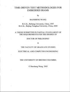 time-driven test methodologies for embedded srams