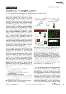 hydrodynamic focusing lithography