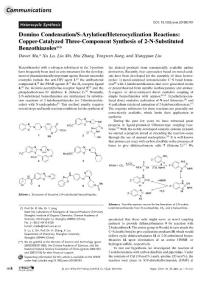 domino condensations-arylationheterocyclization reactions copper-catalyzed three-component synthesis of 2-n-substituted benzothiazoles