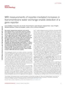 nbt.3714-MRI measurements of reporter-mediated increases in transmembrane water exchange enable detection of a gene reporter