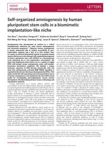 nmat4829-Self-organized amniogenesis by human pluripotent stem cells in a biomimetic implantation-like niche